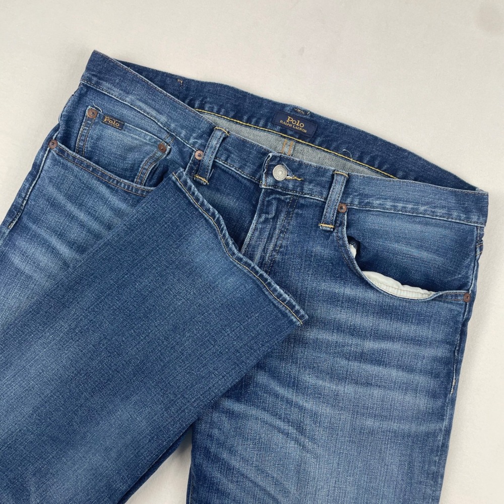 Polo Ralph Lauren Hampton Relaxed Straight Jeans Mens 34x32 Medium Wash Denim